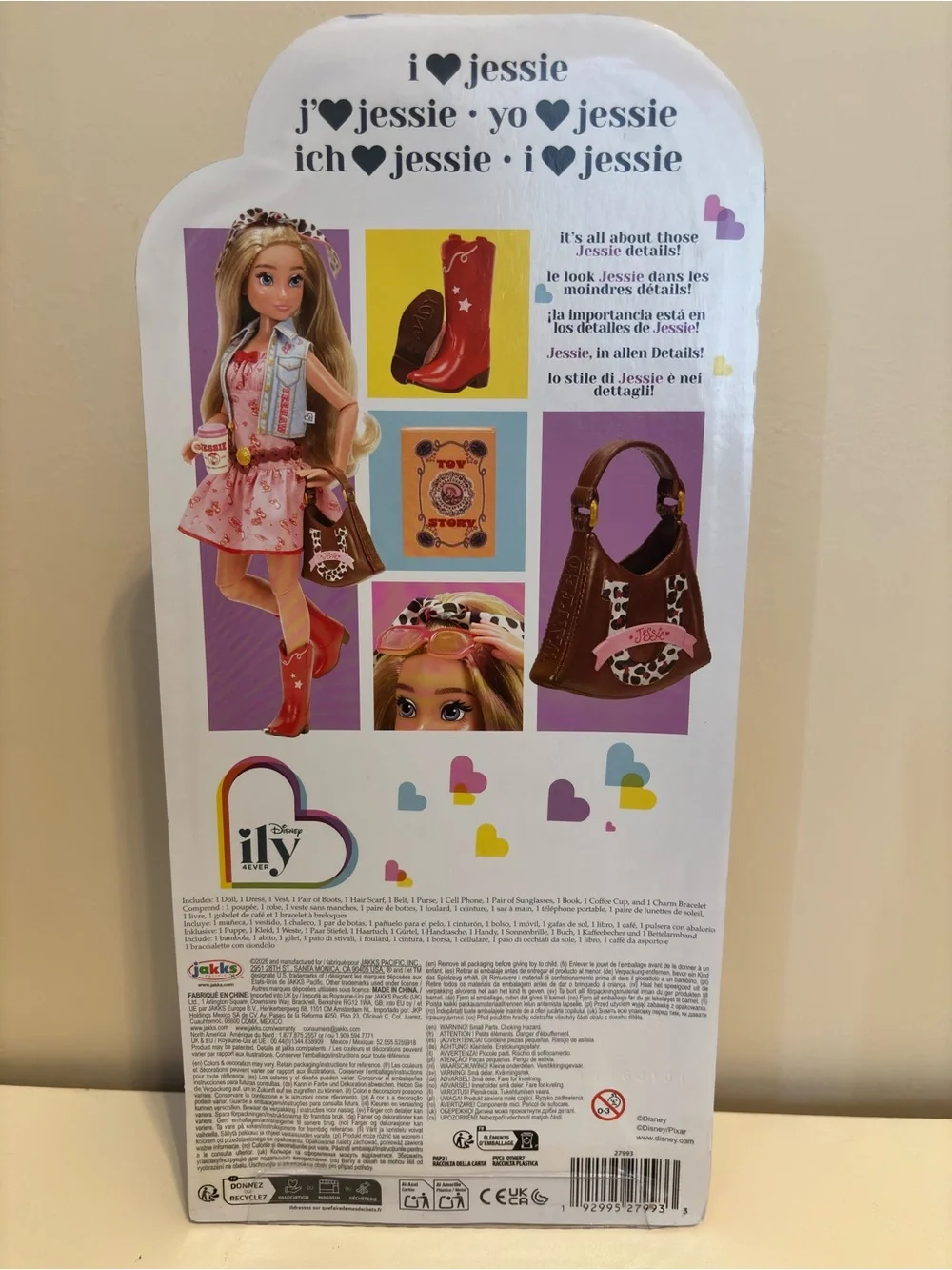 Disney ILY Jessie Doll in Pink Dress with Denim Vest